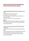 AAERT CERTIFICATION PRACTICE EXAM QUESTIONS COMPLETE WITH 100&percnt; CORRECT ANSWERS