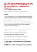 ATI TEAS 7 Language Usage Exam Prep 2026 &vert; Practice Questions with Verified Answers & Detailed Explanations &vert; Comprehensive Study Guide