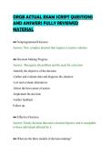 ORGB ACTUAL EXAM SCRIPT QUESTIONS AND ANSWERS FULLY REVIEWED MATERIAL