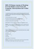 BIOL 252 Human Anatomy & Physiology II w&sol;Lab Module 1 Latest Exam with Frequently Asked Questions and Verified Answers
