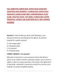 FALL SEMESTER FLORIDA REAL ESTATE SALES ASSOCIATE QUESTIONS AND ANSWERS &vert; FLORIDA REAL ESTATE SALES ASSOCIATE LICENSE EXAM PREP&comma; COMPREHENSIVE STUDY GUIDE&comma; PRACTICE EXAM&comma; TEST BANK&comma; FLORIDA REAL ESTATE PRINCIPLES&comma; LICENSE LAW QUESTIONS WITH 100&percnt; VERIFIED 