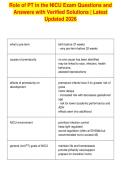 Role of PT in the NICU Exam Questions and&NewLine;Answers with Verified Solutions &vert; Latest&NewLine;Updated 2026