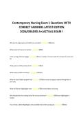 Contemporary Nursing Exam 1 Questions WITH &NewLine;CORRECT ANSWERS LATEST EDITION &NewLine;2026&sol;GRADED A&plus;&sol;ACTUAL EXAM &excl;