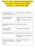 Week 13 - NICU - Assistive Technology Exam&NewLine;Questions and Answers with Verified&NewLine;Solutions &vert; Latest Updated 2026