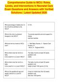 Comprehensive Guide to NICU&colon; Roles&comma;&NewLine;Levels&comma; and Interventions in Neonatal Care&NewLine;Exam Questions and Answers with Verified&NewLine;Solutions &vert; Latest Updated 2026
