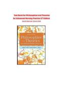 Test Bank for Philosophies and Theories for Advanced Nursing Practice 3rd Edition by Butts & Rich
