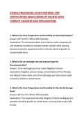 STERILE PROCESSING STUDY MATERIAL FOR CERTIFICATION EXAM COMPLETE REVIEW WITH CORRECT ANSWERS AND EXPLANATIONS
