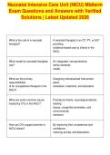 Neonatal Intensive Care Unit &lpar;NICU&rpar; Midterm&NewLine;Exam Questions and Answers with Verified&NewLine;Solutions &vert; Latest Updated 2026