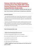 Pearson VUE Life & Health Insurance Licensing Exam Prep 2026&ndash;2027 &vert; State Practice Questions&comma; Verified Answers & Comprehensive Study Guide