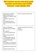 NRF Customer service exam study guide&NewLine;Questions and Answers with Verified&NewLine;Solutions &vert; Latest Updated 2026