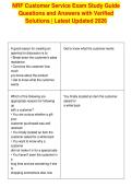 NRF Customer Service Exam Study Guide&NewLine;Questions and Answers with Verified&NewLine;Solutions &vert; Latest Updated 2026