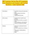 NRF Customer Service Rise UP Vocabulary&NewLine;Exam Questions and Answers with Verified&NewLine;Solutions &vert; Latest Updated 2026