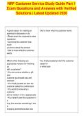 NRF Customer Service Study Guide Part 1&NewLine;Exam Questions and Answers with Verified&NewLine;Solutions &vert; Latest Updated 2026
