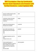 NRF Foundation&colon; Rise Up Certification&NewLine;Review Exam Questions and Answers with&NewLine;Verified Solutions &vert; Latest Updated 2026