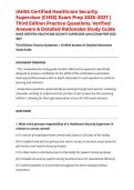 IAHSS Certified Healthcare Security Supervisor &lpar;CHSS&rpar; Exam Prep 2026&ndash;2027 &vert; Third Edition Practice Questions&comma; Verified Answers & Detailed Rationales Study Guide