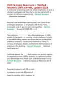 PHR CA Exam Questions &plus; Verified Answers 100- correct&comma; Update 2026