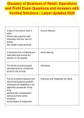 Glossary of Business of Retail&colon; Operations&NewLine;and Profit Exam Questions and Answers with&NewLine;Verified Solutions &vert; Latest Updated 2026
