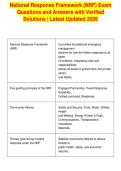 National Response Framework &lpar;NRF&rpar; Exam&NewLine;Questions and Answers with Verified&NewLine;Solutions &vert; Latest Updated 2026