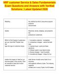 NRF customer Service & Sales Fundamentals&NewLine;Exam Questions and Answers with Verified&NewLine;Solutions &vert; Latest Updated 2026