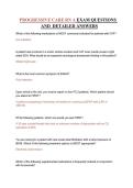 Progressive Care RN A Exam &ndash; Progressive Care Nursing &ndash; Complete Exam Questions and Detailed Answers Study Guide