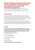 Athletic Training & Conditioning Techniques Test Prep 2026&ndash;2027 &vert; Practice Questions with Verified Answers & Detailed Explanations Study Guide