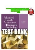 Test Bank Complete&lowbar; Advanced Health Assessment and Diagnostic Reasoning 4th Edition&comma; &lpar;2024&rpar; By Jacqueline Rhoads and Sandra Wiggins Petersen All Chapters 1-18&vert; Verified Answers With Rationale&NewLine;