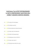 Utah Notary Test LATEST EDITION&sol;GRADED &NewLine;A&plus;&sol;WITH COMPREHENSIVE QUESTIONS WELL &NewLine;CORRECT ANSWERS &lpar;VERIFIED ANSWERS&rpar;