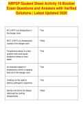 NRFSP Student Sheet Activity 18 Booklet&NewLine;Exam Questions and Answers with Verified&NewLine;Solutions &vert; Latest Updated 2026