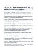 WGU C207 Data Driven Decision Making Exam Questions and Answers &vert; Latest Updated Verified Answers