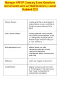 Manager NRFSP Glossary Exam Questions&NewLine;and Answers with Verified Solutions &vert; Latest&NewLine;Updated 2026
