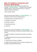BIOL 373 midterm 2 Questions and Answers 2026 Update&period;