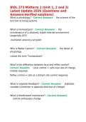 BIOL 373 Midterm 1 &lpar;Unit 1&comma; 2 and 3&rpar; Latest Update 2026 &lpar;Questions and Answers-Verified solutions&rpar;