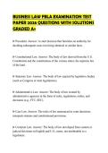 BUSINESS LAW FBLA EXAMINATION TEST PAPER 2026 QUESTIONS WITH SOLUTIONS GRADED A&plus;