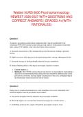 Walden NURS 6630 Psychopharmacology NEWEST 2026-2027 WITH QUESTIONS AND CORRECT ANSWERS &vert; GRADED A&plus;&lpar;WITH RATIONALES&rpar;
