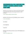PATHFINDER MY24 FULL QUESTIONS AND &NewLine;CORRECT ANSWERS ALREADY PASSED &NewLine;STUDY SHEET 