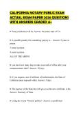 CALIFORNIA NOTARY PUBLIC EXAM ACTUAL EXAM PAPER 2026 QUESTIONS WITH ANSWERS GRADED