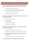BSN 225 HESI Practice Exam 1 &vert; Nightingale College 2026 &vert; &NewLine;Questions & Verified Answers &vert; Latest Update &vert; Graded A&plus;