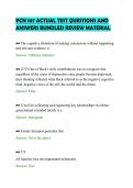 PCN 107 ACTUAL TEST QUESTIONS AND &NewLine;ANSWERS BUNDLED REVIEW MATERIAL 