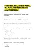 CIM 101 FINANCIAL ANALYSIS ACTUAL TEST PAPER 2026 QUESTIONS WITH ANSWERS GRADED