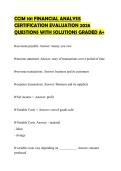 CCIM 101 FINANCIAL ANALYSIS CERTIFICATION EVALUATION 2026 QUESTIONS WITH SOLUTIONS