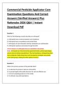 Commercial Pesticide Applicator Core &NewLine;Examination Questions And Correct &NewLine;Answers &lpar;Verified Answers&rpar; Plus &NewLine;Rationales 2026 Q&A &vert; Instant &NewLine;Download Pdf