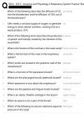 WGU - D313 - Anatomy and Physiology 2 Respiratory System Practice Test 2026&excl;&excl;