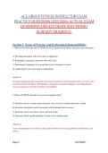 ACE GROUP FITNESS INSTRUCTOR EXAM PRACTICE QUESTIONS &lpar;2025&sol;2026&rpar; &vert; ACTUAL EXAM QUESTIONS AND ACCURATE SOLUTIONS &vert;&vert; ALREADY GRADED A&plus;