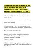 CPR AED FIRST AID TEST AMERICAN RED CROSS PRACTICE TEST BANK 2026 UPDATED QUESTIONS AND CORRECT ANSWERS EXPERT VERIFIED GRADED A&plus;&period;pdf&NewLine;&NewLine;