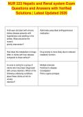 NUR 223 Hepatic and Renal system Exam&NewLine;Questions and Answers with Verified&NewLine;Solutions &vert; Latest Updated 2026