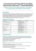 Government and Nonprofit Accounting Final Exam &ndash; Standard University Accounting Department &ndash; 2026&sol;2027 Edition &ndash; Questions and Answers for Accounting Students and Public Sector Professionals