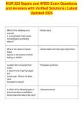 NUR 223 Sepsis and ARDS Exam Questions&NewLine;and Answers with Verified Solutions &vert; Latest&NewLine;Updated 2026