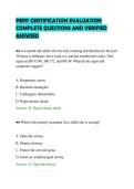 PEPP CERTIFICATION EVALUATION &NewLine;COMPLETE QUESTIONS AND VERIFIED &NewLine;ANSWERS 