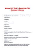 Biology 1107 Test 1 - Dee's UGA With Complete Solutions