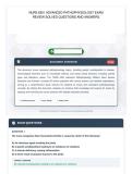 NURS 6501 ADVANCED PATHOPHYSIOLOGY EXAM&NewLine;REVIEW SOLVED QUESTIONS AND ANSWERS